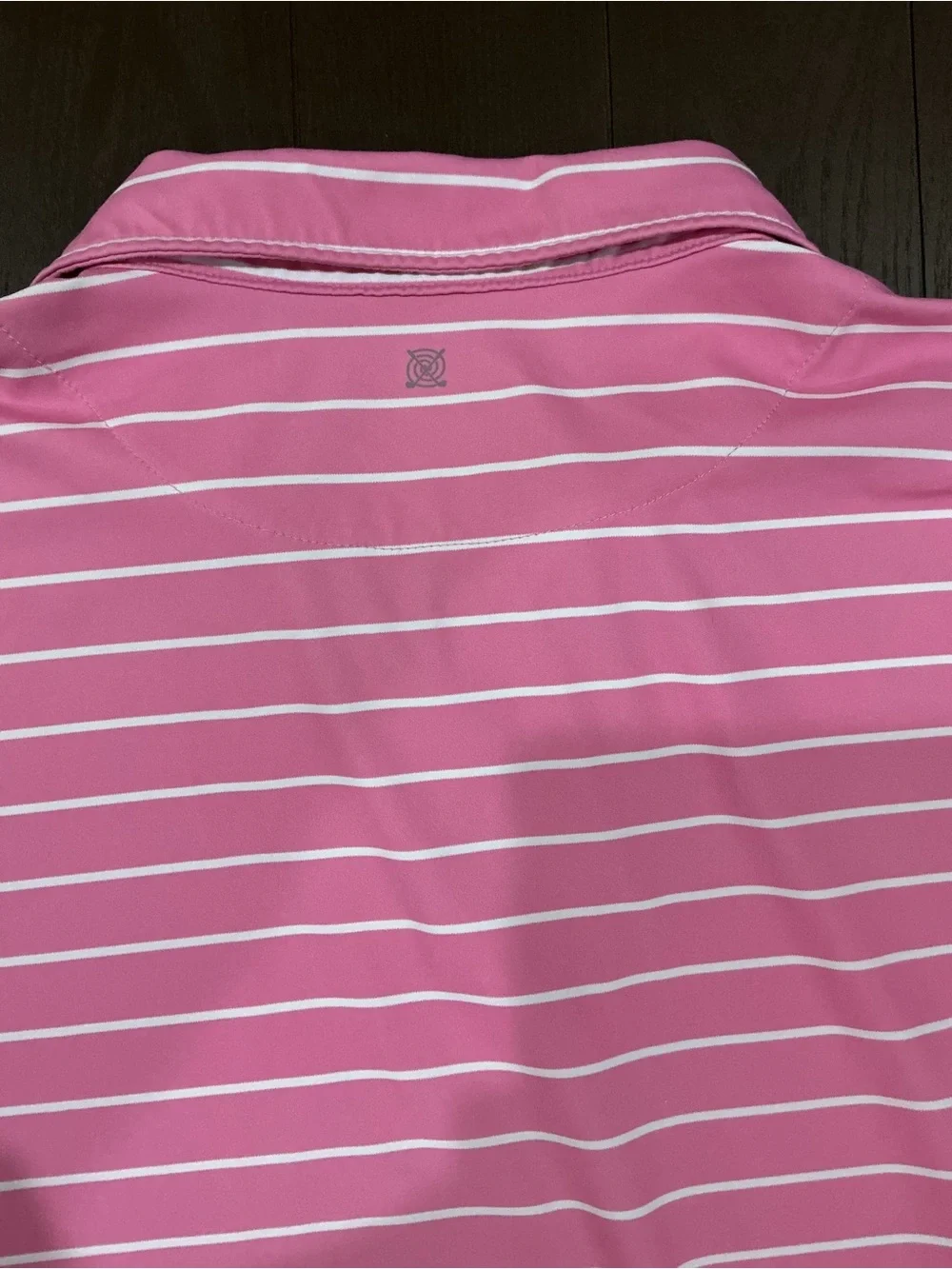 Men's Fusion Golf Pink Striped Polo Shirt
